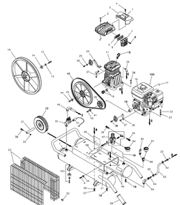 Air Compressor Diagram and Parts List for 074011-0-110CFM  Briggs and Stratton Compressor